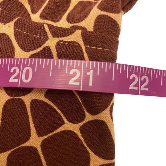 Denim & Co Long Sleeve Giraffe Print Button Down Vintage Y2K Top Size M - Picture 11 of 13